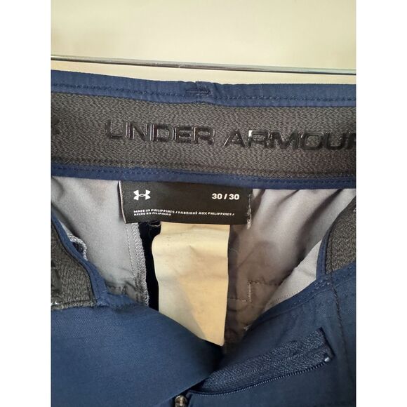 Mens Under Armour Navy Golf Pants 30x30 Performance Athletic VGUC - Picture 2 of 4